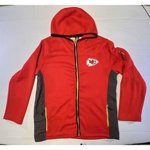 Kansas City Chiefs Men's Medium Jacket Hooded NFL Knit Logo Full Zip Superbowl